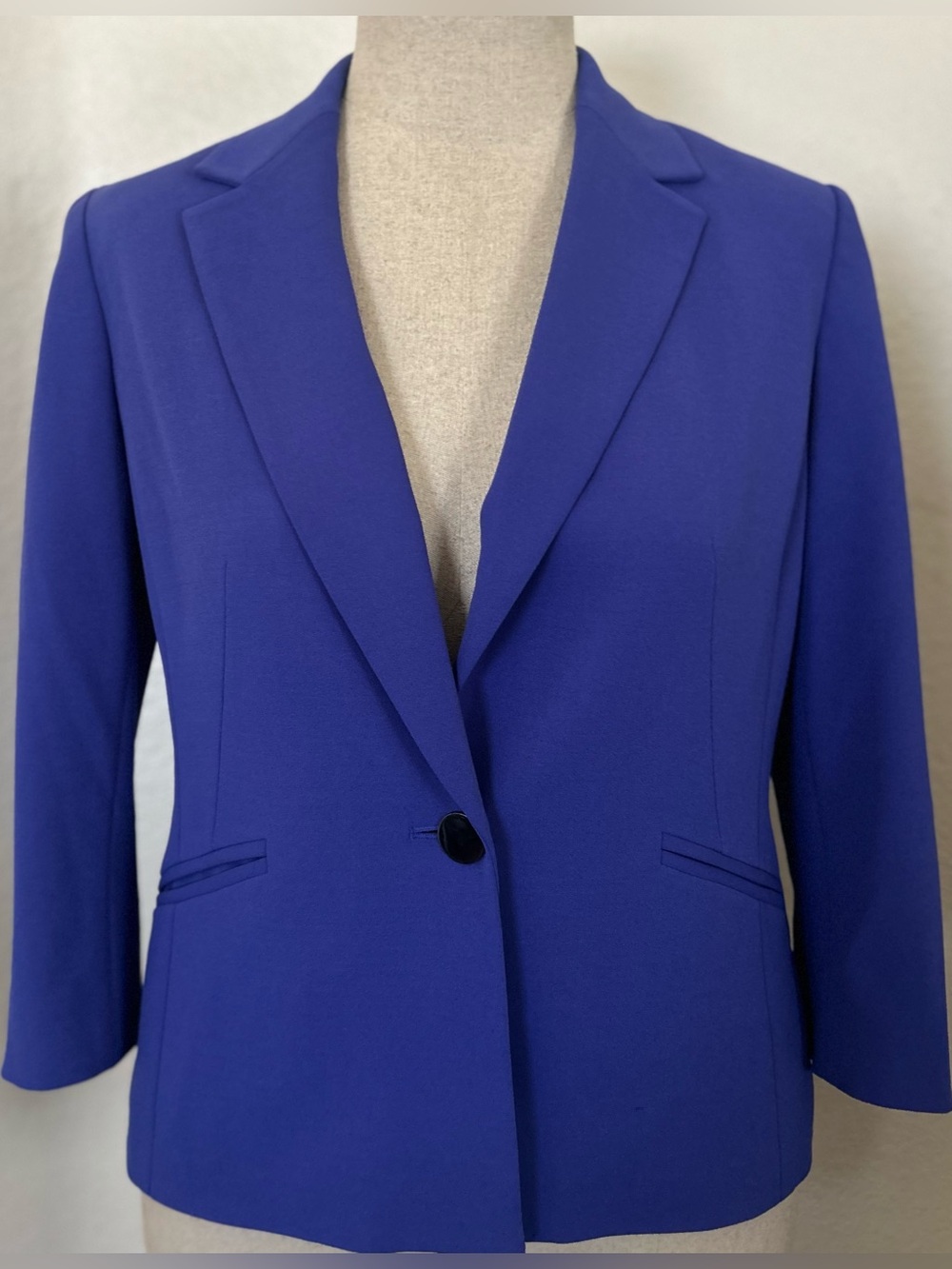 Kasper Cobalt Blue Single-Button Blazer